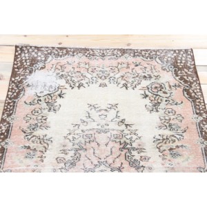 Tapis turc vintage, tapis de 3,8 x 6,4 pieds, tapis floral brun - Product Image 4