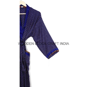 กิโมโนผ้าไหมเครปของผู้หญิงชุดนอนเซ็กซี่ลายดอกไม้แสนโรแมนติกสำหรับฤดูร้อนฤดูหนาว - Product Image 3