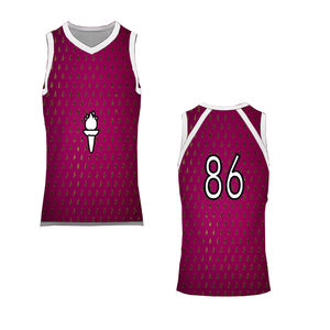 Hauts de basket-ball en maille de polyester uniformes de basket-ball à impression numérique complète - Product Image 4