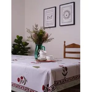 Mantel personalizado de diseño perfecto para mesa de comedor, con fundas para sillas, venta al por mayor, tejido de algodón con estampado de bloques hechos a mano