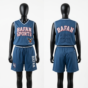 Ensemble short et maillot en jersey respirant pour femme, 160 GSM, polyester léger, bleu, logo personnalisé imprimé, ensembles pour femmes - Product Image 3