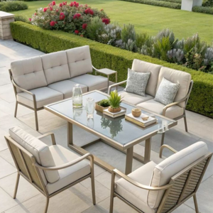 Ensemble de jardin au design moderne en rotin et aluminium, origine Vietnam, pour utilisation en extérieur, imperméable, garantie 3 ans - Product Image 6