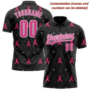 Polo à manches courtes avec imprimé en 3D rose pour homme et femme, décontracté, été XL - Product Image 3