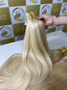 Timehair Lot de mèches blondes 613 avec closure, cheveux vietnamiens ultra-lisses, 100% vierges Remy, haute qualité, double trame machine, cheveux en vrac - Product Image 4