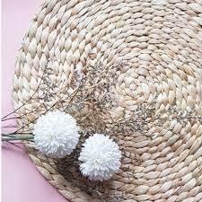 พรมผักตบชวาทำด้วยมือเรียบง่ายแบบชนบทและทนทานนำความสง่างามตามธรรมชาติไปสู่การตกแต่งภายในบ้านและของตกแต่งตามฤดูกาล - Product Image 5