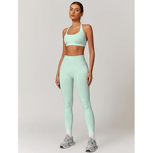 Conjuntos de Yoga de Alto Rendimiento, Reversibles, de 2 Piezas, Top Deportivo y Leggings, Ligeros, Transpirables, Elásticos en Cuatro Direcciones, Ecológicos, Duraderos y Ajustados - Product Image 2