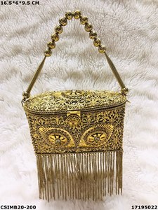 Handcrafted Bridal Designer Metal Ladies <b>Clutch</b> Bags | Handmade Women's Stylish Metal <b>Clutches</b> - Product Image 5