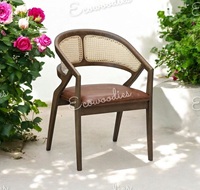 Prix de gros Chaise de restaurant Chaises en rotin naturel Chaise en bois pour salon et jardin