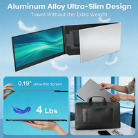 Monitor LCD Portátil Doble de 15.6 Pulgadas para PC y Laptops, con Altavoces Dobles Integrados, USB, Ligero, para Juegos, con Marco Vertical y Horizontal