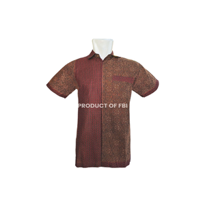 Chemise décontractée à manches courtes 100% coton pour hommes, style safari, écologique, anti-rides, col rabattu, vêtements indonésiens, vacances - Product Image 1
