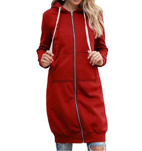 Sudadera con Capucha de Punto de Secado Rápido, Antiencogimiento, Informal, con Cremallera Completa en la Parte Delantera, de Una Pieza, Personalizada de Fábrica OEM para Mujer - Product Image 2