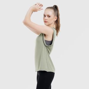 Venta al por mayor 100% algodón mujeres gimnasio camisetas sin mangas nuevo estilo Casual patrón sólido de talla grande de alta calidad a granel - Product Image 3