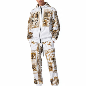 Ensemble de survêtement de sublimation de haute qualité pour hommes et femmes, veste zippée d'hiver, pantalon de survêtement imprimé, streetwear, survêtements de sublimation unisexes - Product Image 2