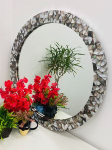 Incrustaciones de perlas para decoración de pared, marco de espejo hecho a mano antiguo de madera, venta al por mayor de Vietnam - Product Image 5