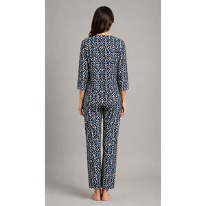 EVOLOVE X DOZIE Conjunto de Pijama de Algodón Premium para Mujer con Cuello de Lazo y Cintura Elástica - Sostenible y Suave - Product Image 5