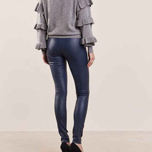 Nouvelle saison produit de vente en gros de haute qualité pantalon de nouveau style pantalon à taille haute pantalon à jambe droite en cuir ample pour les femmes - Product Image 3