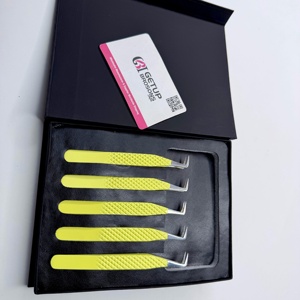 GETUP BROSONS IMPEX GBI-EET 10mm 90 degrés Volume Jaune Revêtement en poudre Acier inoxydable Anti-magnétique Anti-statique Diamant Cils - Product Image 1