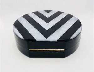 Pochette ronde noire pour femme, pochette en résine, perle plaquée or, luxe, papillon, charme solide, ensemble de pochettes pour mariage - Product Image 3