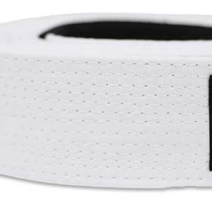 เข็มขัดฝึกซ้อมและแข่งขันบราซิลเลียนยิวยิตสู คอร์ บีเจเจ สีขาว ทำจากผ้าแคนวาสเนื้อเบา - Product Image 6