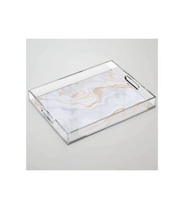 Bandeja acrílica de Calidad exclusiva Bandeja acrílica de mármol blanco y negro de diseño vintage para accesorios de cocina a un precio atractivo - Product Image 3