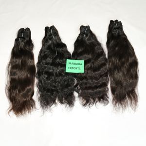 Paquetes ondulados alineados con cutícula virgen Natural Remy 100% Extensiones de cabello humano de templo indio sin procesar Estilos de ondas de cuerpo recto - Product Image 2