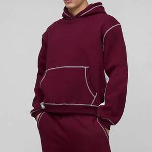 Sudadera con capucha y pantalones de chándal acampanados de pierna recta, chándal para hombre con cremallera personalizada, chándal lavado con ácido, serigrafía personalizada - Product Image 5