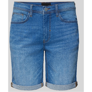 Short en denim cargo durable 100% coton pour hommes, poches brodées en toile tricotée et respirante avec braguette à boutons OEM - Product Image 1