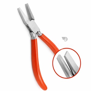 MANAN INSTRUMENTS Pince à bijoux à bec plat de haute qualité 5 pouces (127 mm) en acier inoxydable à mâchoires lisses, poignée en PVC, taille personnalisable - Product Image 2