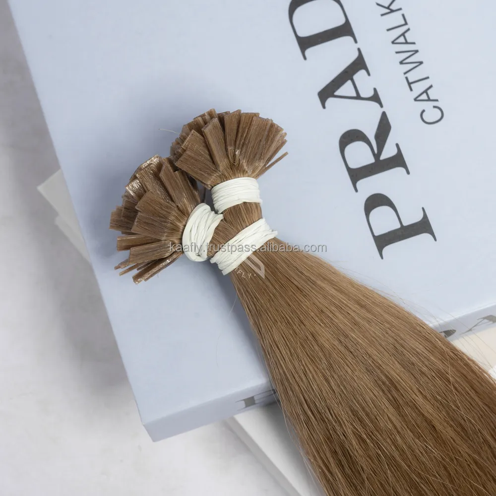 Wholesale Price 2023 New Design Brown Flat Tip Hair, Keratin Glue Tip Human Hair For Women