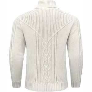 Pull à col rond à manches longues pour hommes de haute qualité en tricot de polyester personnalisé avec logo avant et motif pour le style hivernal - Product Image 6