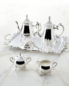 Ensemble de café et de thé pour la maison, en acier inoxydable, écologique, moderne, personnalisé, avec couvercle en argent et décorations en laiton - Product Image 2