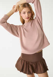 Prix d'usine, sweat-shirt personnalisé rose nude pour femmes, toucher doux, hiver, 100% coton, imperméable, respirant, col rond, manches longues - Product Image 5