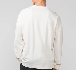 T-shirts décontractés surdimensionnés pour hommes OEM 2025, 100 % coton, manches longues d'été, t-shirt à manches longues surdimensionné - Product Image 5