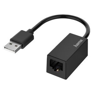 Adaptador de red USB-A Fast Ethernet Hama de 100 Mbps, negro 00200324 0813108 - Product Image 1