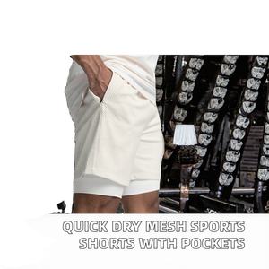 Pantalones Cortos Deportivos de Malla Transpirable de Secado Rápido de Dos Capas para Exteriores con Bolsillos, Cómodos y de Moda, Ideales para Gimnasio - ¡Gran Oferta! - Product Image 1