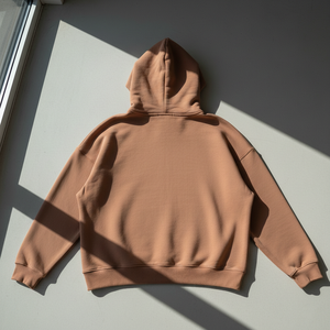 Sweat-shirt à capuche pour femme, style streetwear d'hiver haut de gamme, écologique, respirant, grammage lourd, coupe ample, couleur terre cuite, sans cordon, 3D - Product Image 2