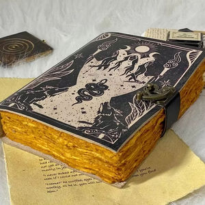Blank Spell Book of <b>Shadows</b> Handmade Leather Journal Grimoire Journal with Deckle Edge Paper Gifts for Men and Women - Product Image 4