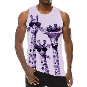 Summer Gym Workout Running Singlets Camiseta sin mangas de algodón con estampado personalizado para hombres Camiseta sin mangas transpirable con estilo Casual - Product Image 4