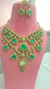 Designer Bridal Necklace <b>Set</b> With Maang Tikka Beautiful <b>Colours</b> Available Luxury Premium Quality Ideal For Weddings, Party Wear - Product Image 6