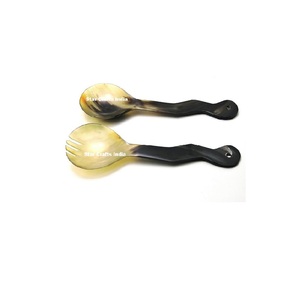 Nouveauté, service à salade en corne de style classique, poli, cadeau de mariage, accessoires et gadgets de cuisine pour les fêtes - Product Image 2