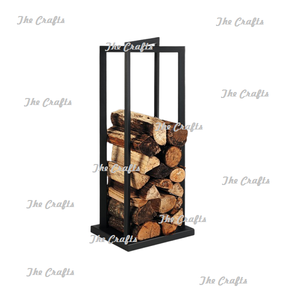 Support de bois de chauffage au design attrayant en fer noir cheminées porte-bûches pour ensembles de cheminée et accessoires - Product Image 6