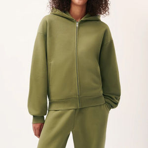 ¡Novedad de 2025! Jersey holgado informal de gran tamaño a la moda personalizado, Sudadera con capucha y cremallera completa de alta calidad para mujer para invierno - Product Image 3