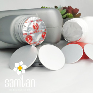 Film d'étanchéité en aluminium SAM LAN PS pour induction thermique, couvercle en deux parties, bouchon de bouteille de sécurité, doublure anti-déversement, livraison rapide, fabricant vietnamien - Product Image 4