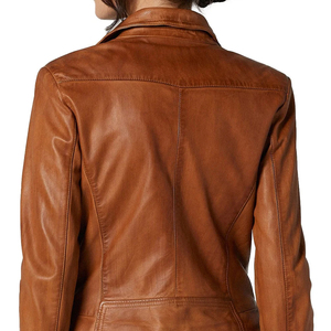 Chaqueta de cuero de manga larga de piel sintética con estilo para mujer, cremallera transpirable, traje de invierno de alta calidad, procesamiento de punto - Product Image 4