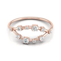 Cincin Berlian Ishi Diamonds Bulat 18k Rose Gold Berlian Buatan Laboratorium 0.25 Ctw Bersertifikat IGI/SGL BIS HUID Hallmarked Ukuran 9 5 Koleksi Workwear