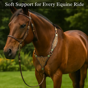 Têtière et plastron pour cheval de qualité supérieure avec de magnifiques conchos et boucles décoratives - Product Image 2