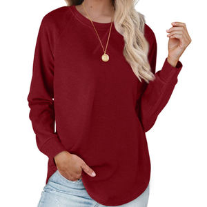 Sudadera regular de invierno personalizada para mujer, transpirable, 100% algodón, liso, en blanco, manga completa, ropa de calle, sudadera para mujer - Product Image 2