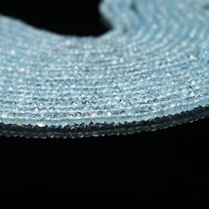 ลูกปัดทรงกลมเหลี่ยมเพชรพลอยสีฟ้าขนาด4มม.-5มม. หินธรรมชาติสีฟ้าสำหรับการทำเครื่องประดับสร้อยคอ - Product Image 3