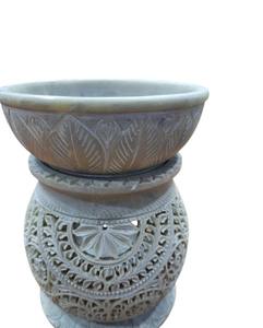 Handmade Soapstone <b>Oil</b> Burner Aroma <b>Diffuser</b> | Natural Stone <b>Essential</b> <b>Oil</b> Burner for Home Fragrance, Spa & Meditation Use - Product Image 2