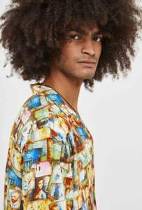 Camisa Casual de Verano para Hombre, Cuello en V, Manga Corta, Diseño Floral Vintage con Collage Artístico, Nueva Colección 2026, Venta al Por Mayor en la UE - Product Image 3